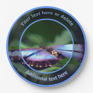 Blue Butterfly Gepersonaliseerde Partij Papieren Bordje
