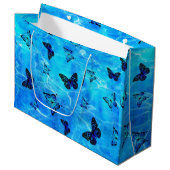 Blue Butterfly Gift Bag Groot Cadeauzakje (Voorkant Gekanteld)