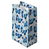 Blue Butterfly Gift Bag Klein Cadeauzakje (Voorkant Gekanteld)