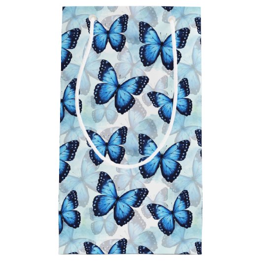 Blue Butterfly Gift Bag Klein Cadeauzakje (Voorkant)