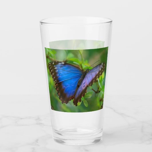 Blue Butterfly Glass Cup Glas (Voorkant)