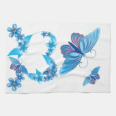 Blue Butterfly Heart Amerikaans MoJo Keukendoek Theedoek (Horizontaal)