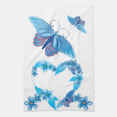 Blue Butterfly Heart Amerikaans MoJo Keukendoek Theedoek (Verticaal)
