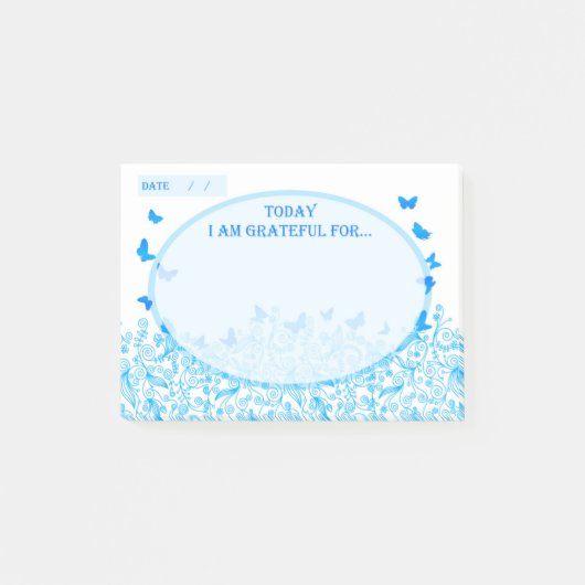 Blue Butterfly Helpful Healing Self Help Gratitude Post-it® Notes (Voorkant)