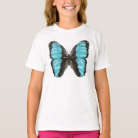 Blue Butterfly Insect Art Natuur Lover Girl