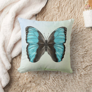 Blue Butterfly Insect Art Natuur Lover Kussen