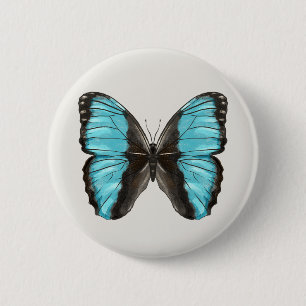 Blue Butterfly Insect Art Natuur Lover Ronde Button 5,7 Cm