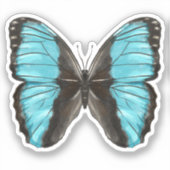 Blue Butterfly Insect Art Natuur Lover Sticker (Voorkant)