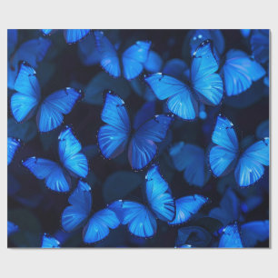 Blue Butterfly Magic Wrapping Paper Cadeaupapier