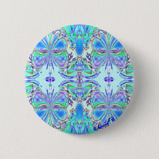 "Blue Butterfly Mandala" Button (Voorkant)