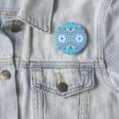 "Blue Butterfly Mandala" Button (In situ)