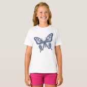 Blue Butterfly Minimal Nature Art by Papil T-shirt (Voorkant volledig)
