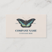 Blue Butterfly Minimalist Social Media QR Code Visitekaartje (Voorkant)