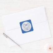 Blue Butterfly Monogrammed Wedding Sticker (Envelop)