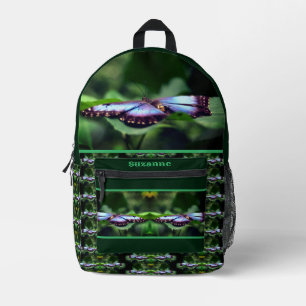 Blue Butterfly Natuur gepersonaliseerd Bedrukte Rugzak