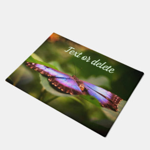 Blue Butterfly Natuur Sluiten Gepersonaliseerd Deurmat