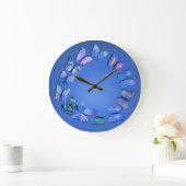 Blue Butterfly Novelty Wall klok (Huis)
