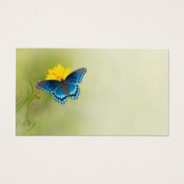 Blue Butterfly op Yellow Coreopsis Visitekaartje
