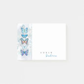 Blue Butterfly Panel Personalized Post-it® Notes (Voorkant)