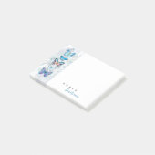 Blue Butterfly Panel Personalized Post-it® Notes (Schuin)