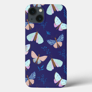 Blue Butterfly Patroon Telefoonhoes iPhone 13 Hoesje