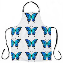 Blue Butterfly Pattern Keuken Schort