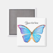 BLUE-BUTTERFLY personaliseren Magneet (Voorkant / Achterkant)