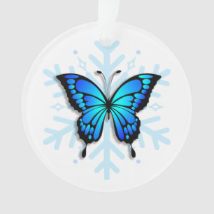 Blue Butterfly Persoonlijke Boodschap Kerst Keepsa Ornament