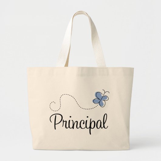 Blue Butterfly Principal Gift Grote Tote Bag (Voorkant)