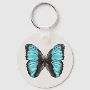 Blue Butterfly QR Code Sleutelhanger