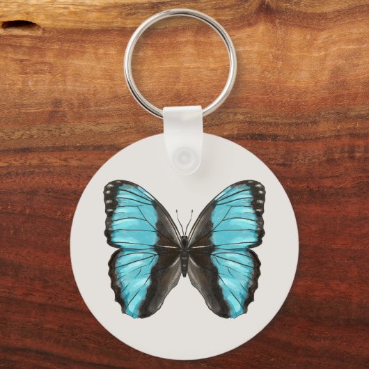 Blue Butterfly QR Code Sleutelhanger (Voorkant)