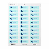 Blue Butterfly Return Address Label (Full Sheet)