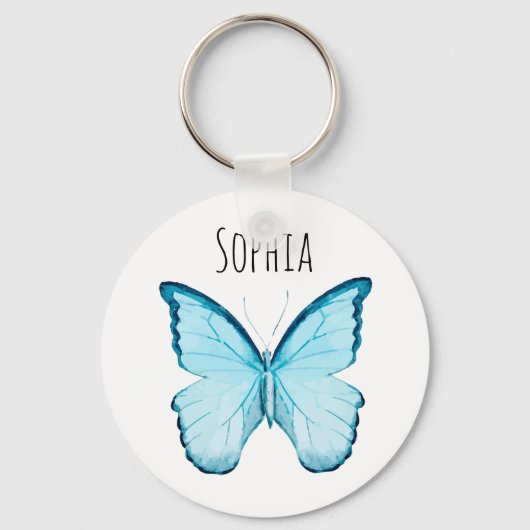 Blue Butterfly Sleutelhanger Sjabloon (Voorkant)