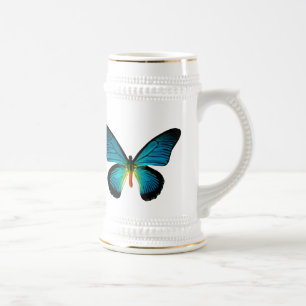 Blue Butterfly Stein Bierpul