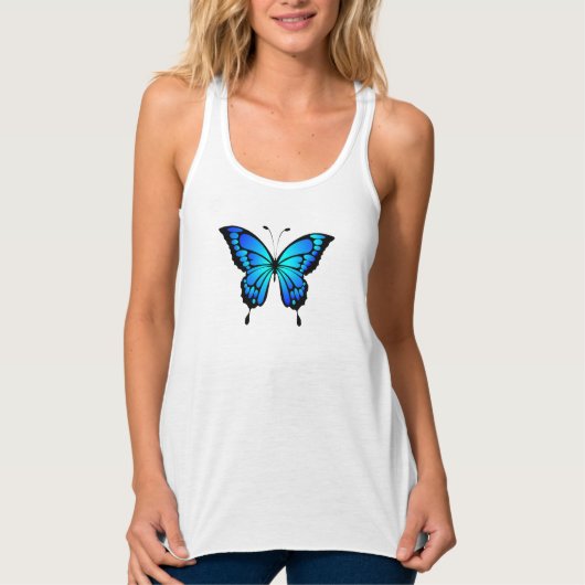 Blue Butterfly Summer Tank (Voorkant)