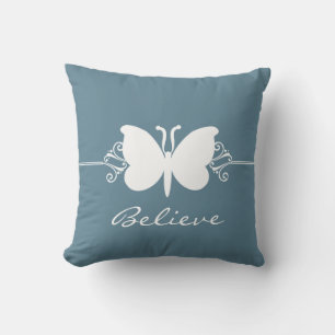Blue Butterfly Swirls Pillow Kussen