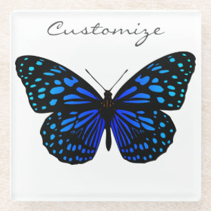 Blue Butterfly Thunder_Cove Glazen Onderzetter