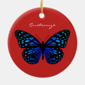 Blue Butterfly Thunder_Cove Keramisch Ornament (Achterkant)
