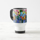 Blue Butterfly Travel Mug Reisbeker (Voorkant links)