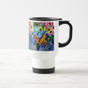 Blue Butterfly Travel Mug Reisbeker