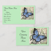 Blue Butterfly Visitekaartje met adres (Voorkant / Achterkant)
