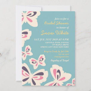 Blue Butterfly Vrijgezellenfeest Wedding Invitatio Kaart