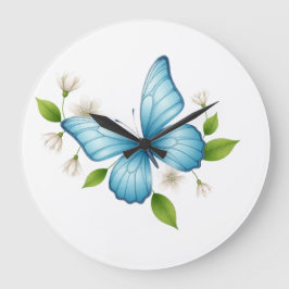 Blue Butterfly Wall Clock Grote Klok