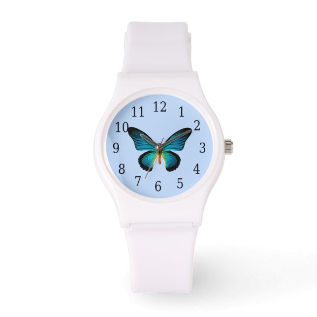 Blue Butterfly Watch Horloge (Voorkant)