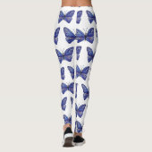 Blue Butterfly Waterverf Aangepaste Leggings (Achterkant)