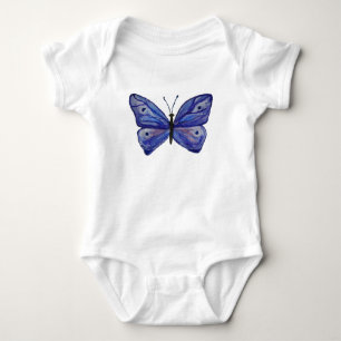 Blue Butterfly Waterverf Baby Jersey Bodysuit