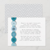 Blue Button Insert-kaart Briefkaart (Voorkant / Achterkant)