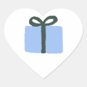 Blue Cadeau Illustration Holiday Sticker (Voorkant)