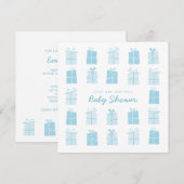 Blue Cadeaus (Boy) Baby shower uitnodiging (Voorkant / Achterkant)