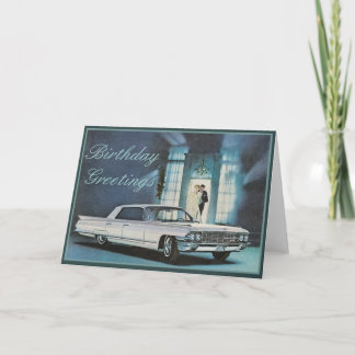 Blue Cadillac Elégante carte d'anniversaire